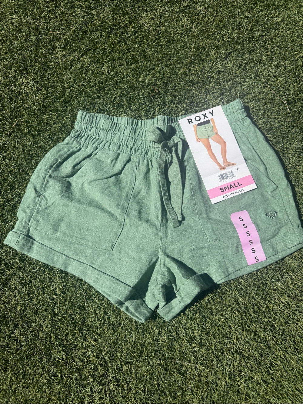 Roxy Women's Sage Green High-Waist Pull-On Shorts